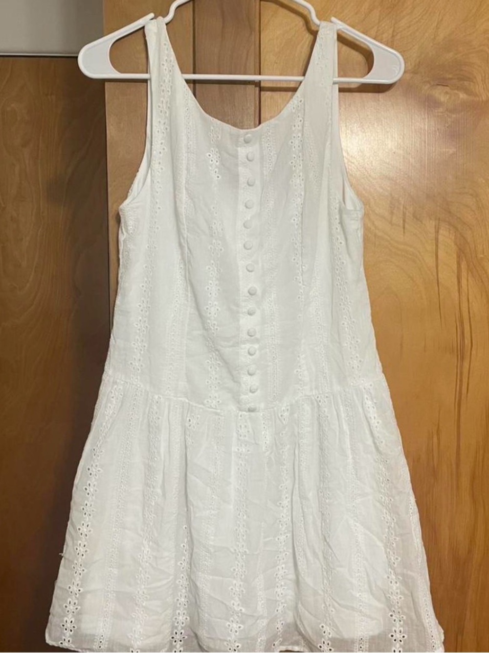 Altard State White Eyelet Button-Front Sundress